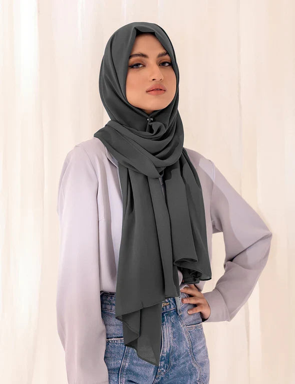 Chiffon Georgette - CharCoal