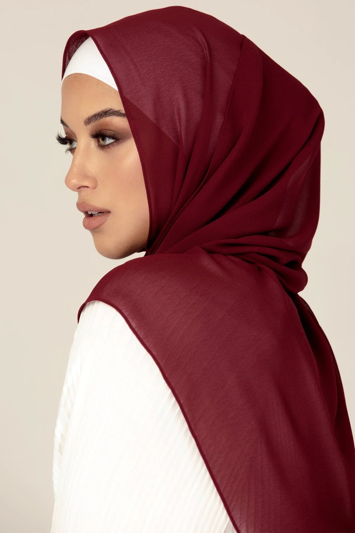 Chiffon Georgette - Mehroon
