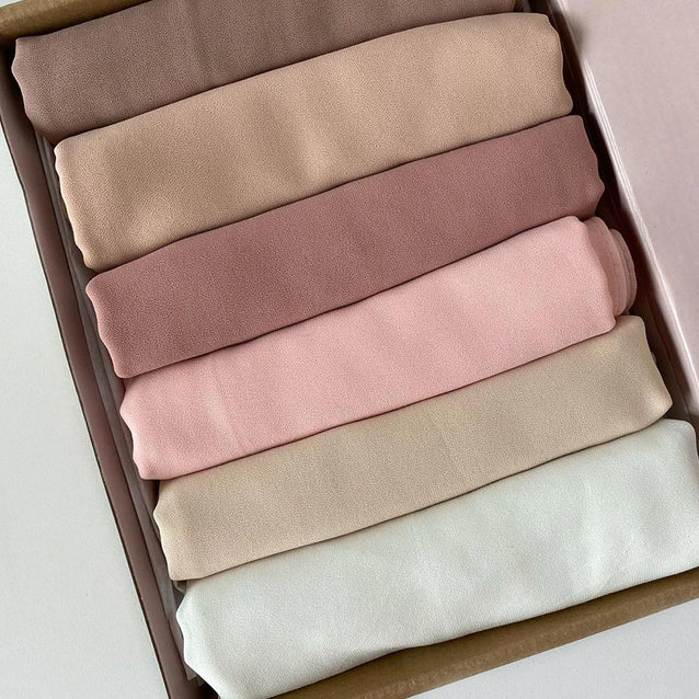 Georgette Chiffon - Bundle Of 6 available in all multicolours